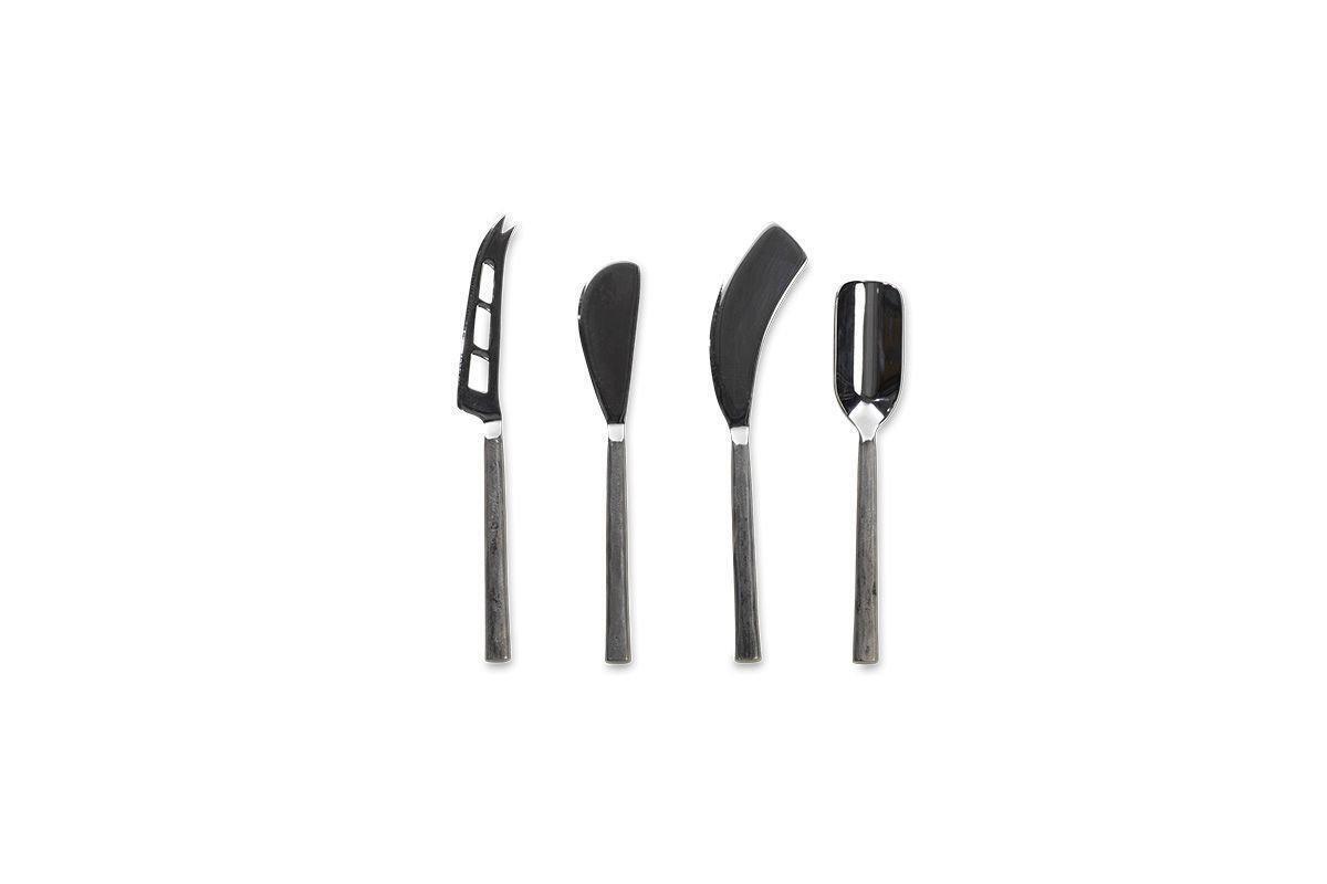 Darsa Cheese Knife Set - Brushed Silver (Set of 4)