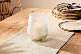 Dera Etched Recycled Glass Tealight Holder