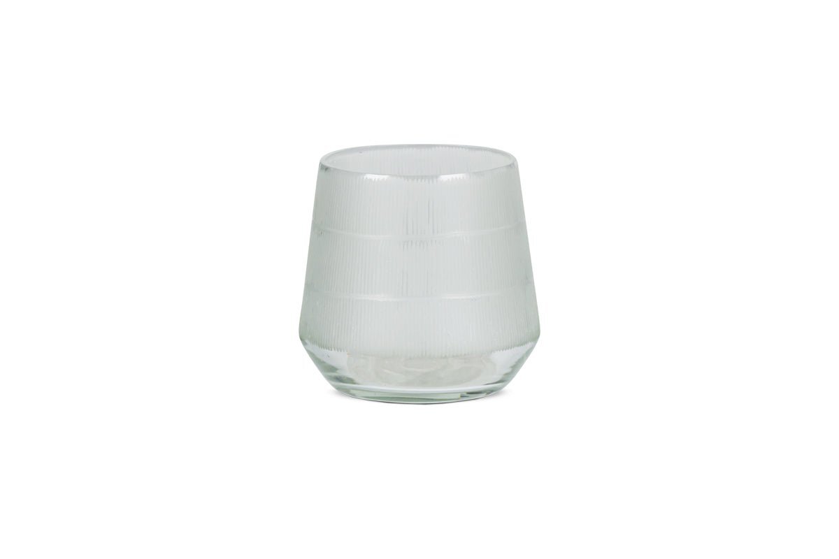 Dera Etched Recycled Glass Tealight Holder