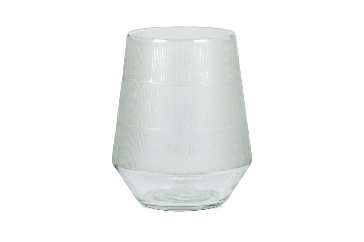 Dera Etched Recycled Glass Tealight Holder
