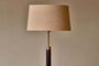 Digha Wood & Metal Floor Lamp - Dark Stain & Antique Brass