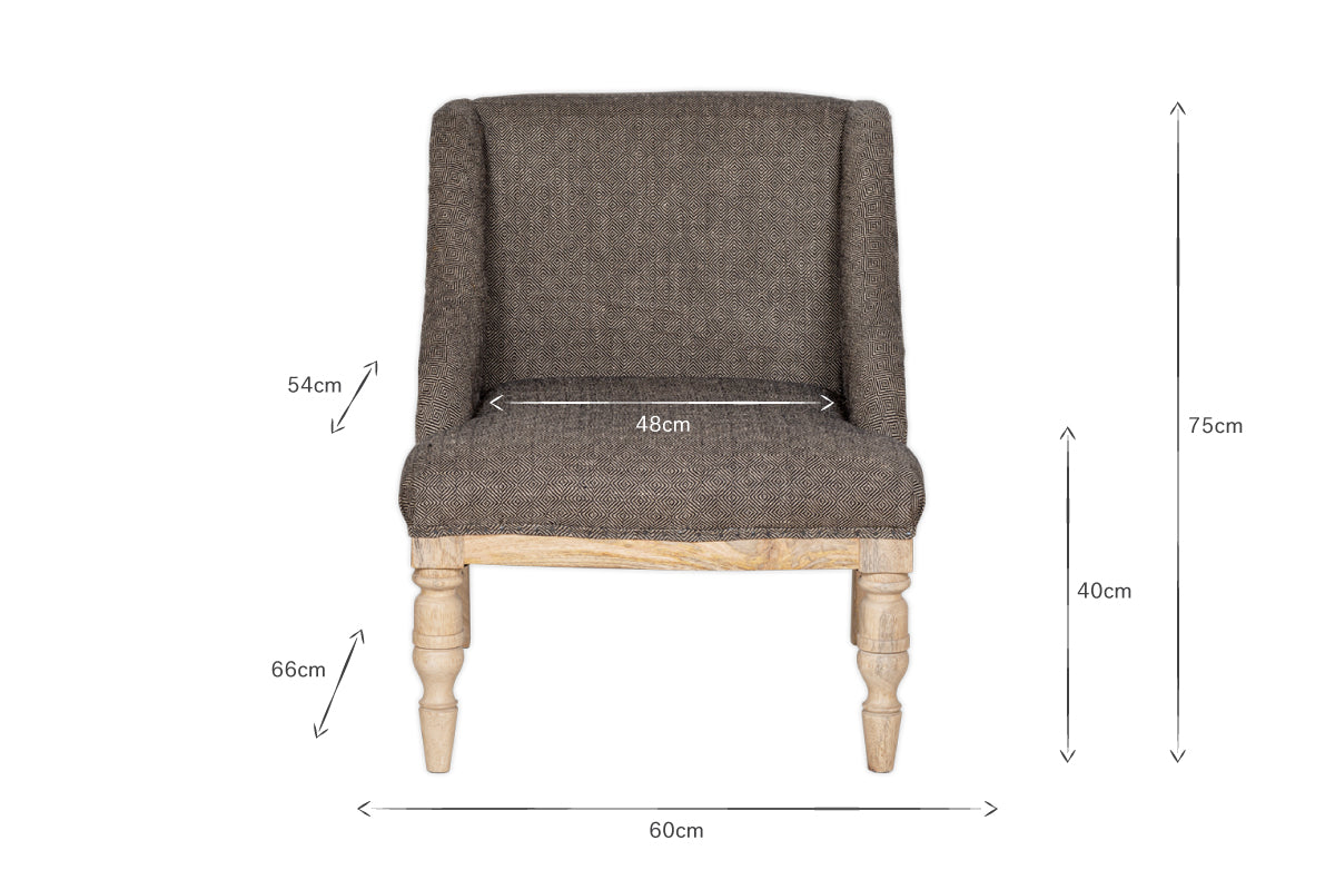 Elbu Deconstructed Jacquard Weave Armchair - Charcoal