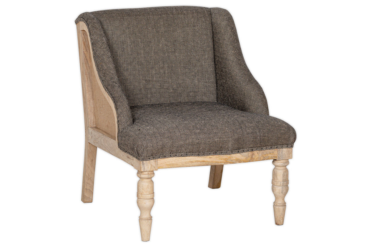 Elbu Deconstructed Jacquard Weave Armchair - Charcoal