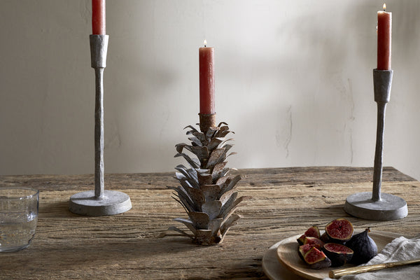 Elagalu Pine Cone Candle Holder - Zinc