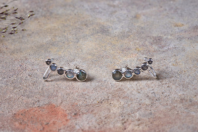 Elina Labradorite Ear Climber - Silver