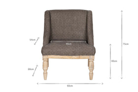 Elbu Deconstructed Jacquard Weave Armchair - Charcoal