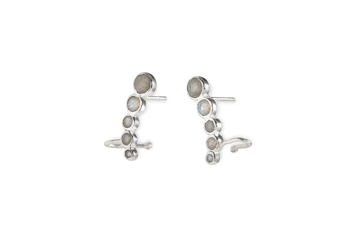 Elina Labradorite Ear Climber - Silver