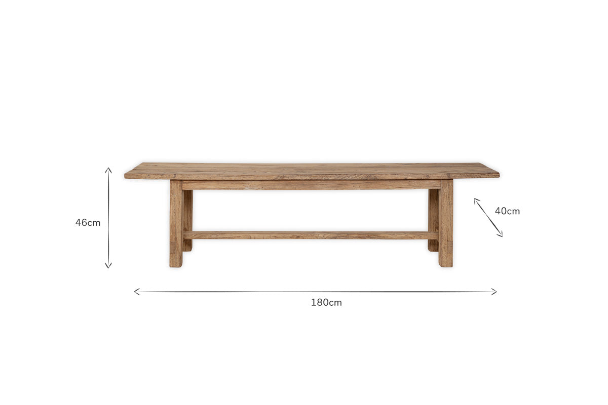 Fioni Reclaimed Wood Bench - Natural - Small-Trade nkuku