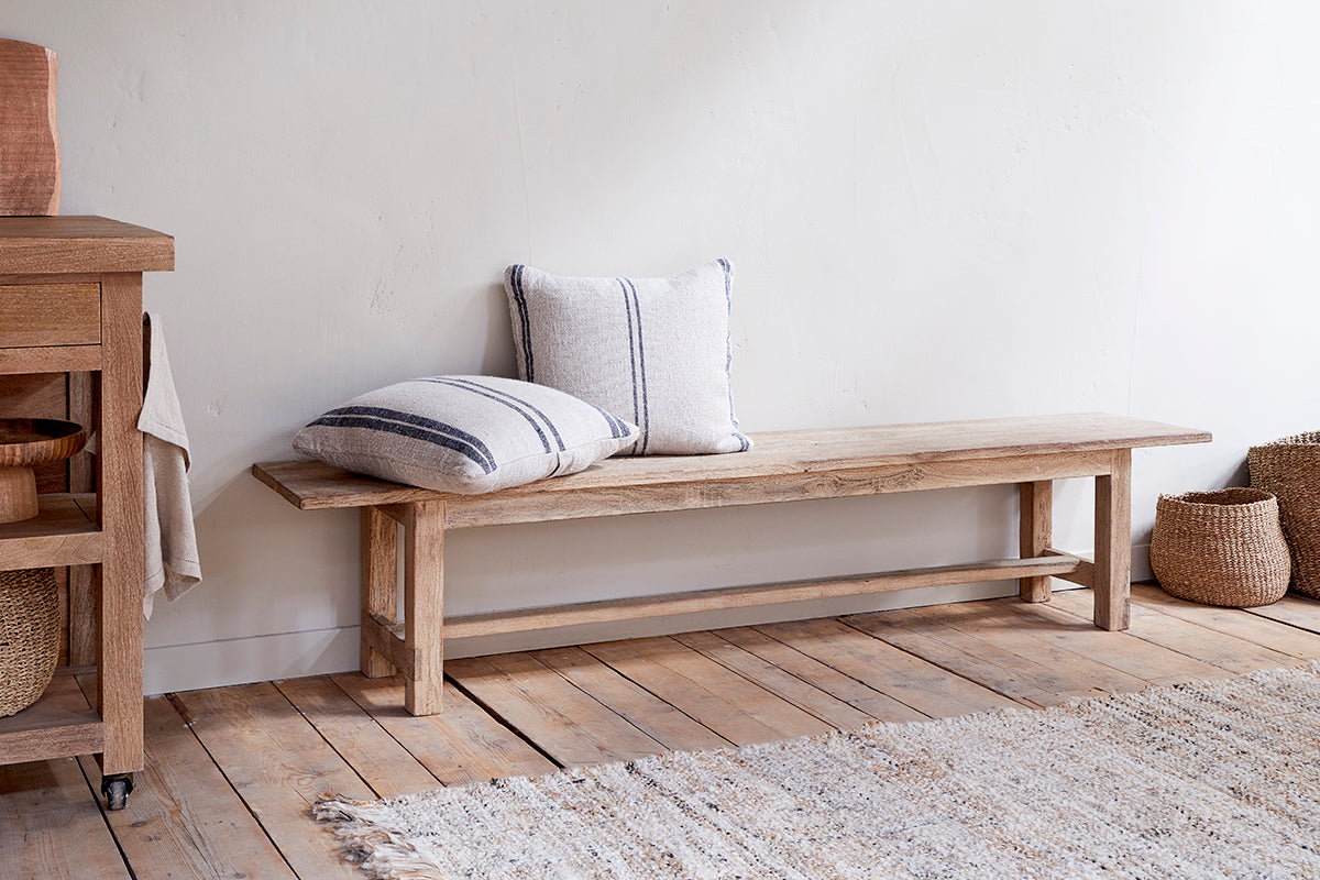 Fioni Reclaimed Wood Bench - Natural - Large-Trade nkuku