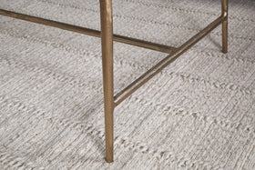 Gilasi Cast Metal & Glass Coffee Table - Antique Brass