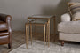 Gilasi Cast Metal & Glass Nesting Side Tables - Antique Brass (Set of 2)