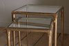 Gilasi Cast Metal & Glass Nesting Side Tables - Antique Brass (Set of 2)