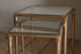 Gilasi Cast Metal & Glass Nesting Side Tables - Antique Brass (Set of 2)