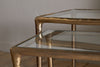 Gilasi Cast Metal & Glass Nesting Side Tables - Antique Brass (Set of 2)