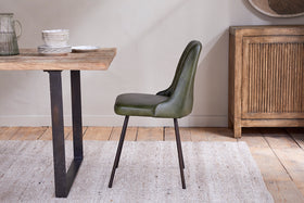 Harsha Leather Dining Chair - Rich Green-Trade nkuku