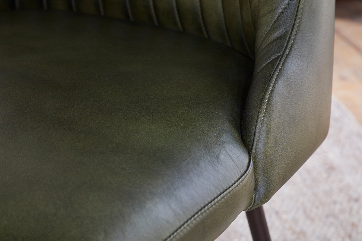 Harsha Leather Dining Chair - Rich Green-Trade nkuku