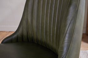 Harsha Leather Dining Chair - Rich Green-Trade nkuku