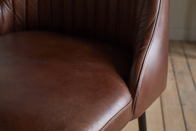 Harsha Leather Counter Chair - Chocolate Brown