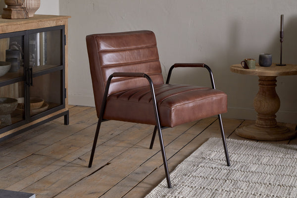 Hadithi Leather Occasional Chair - Chocolate Brown