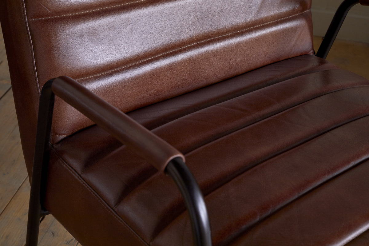 Hadithi Leather Occasional Chair - Chocolate Brown