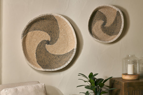 Idana Basket Wall Art - Natural, Black & White