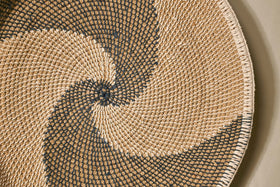Idana Basket Wall Art - Natural, Black & White