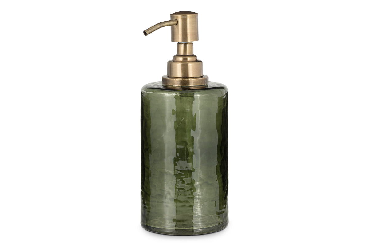 Ilcoso Recycled Hammered Glass Soap Dispenser - Green