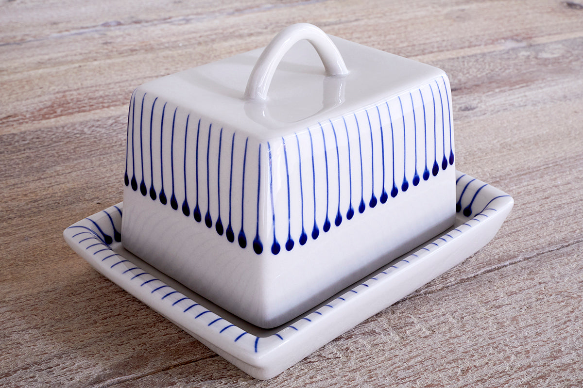 Iba Butter Dish - Indigo-Trade nkuku