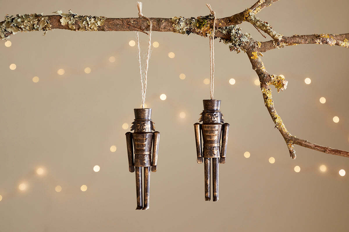 Imay Nutcracker Baubles - Antique Brass (Set of 2)