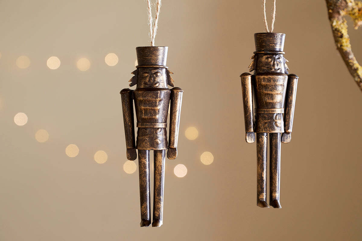 Imay Nutcracker Baubles - Antique Brass (Set of 2)