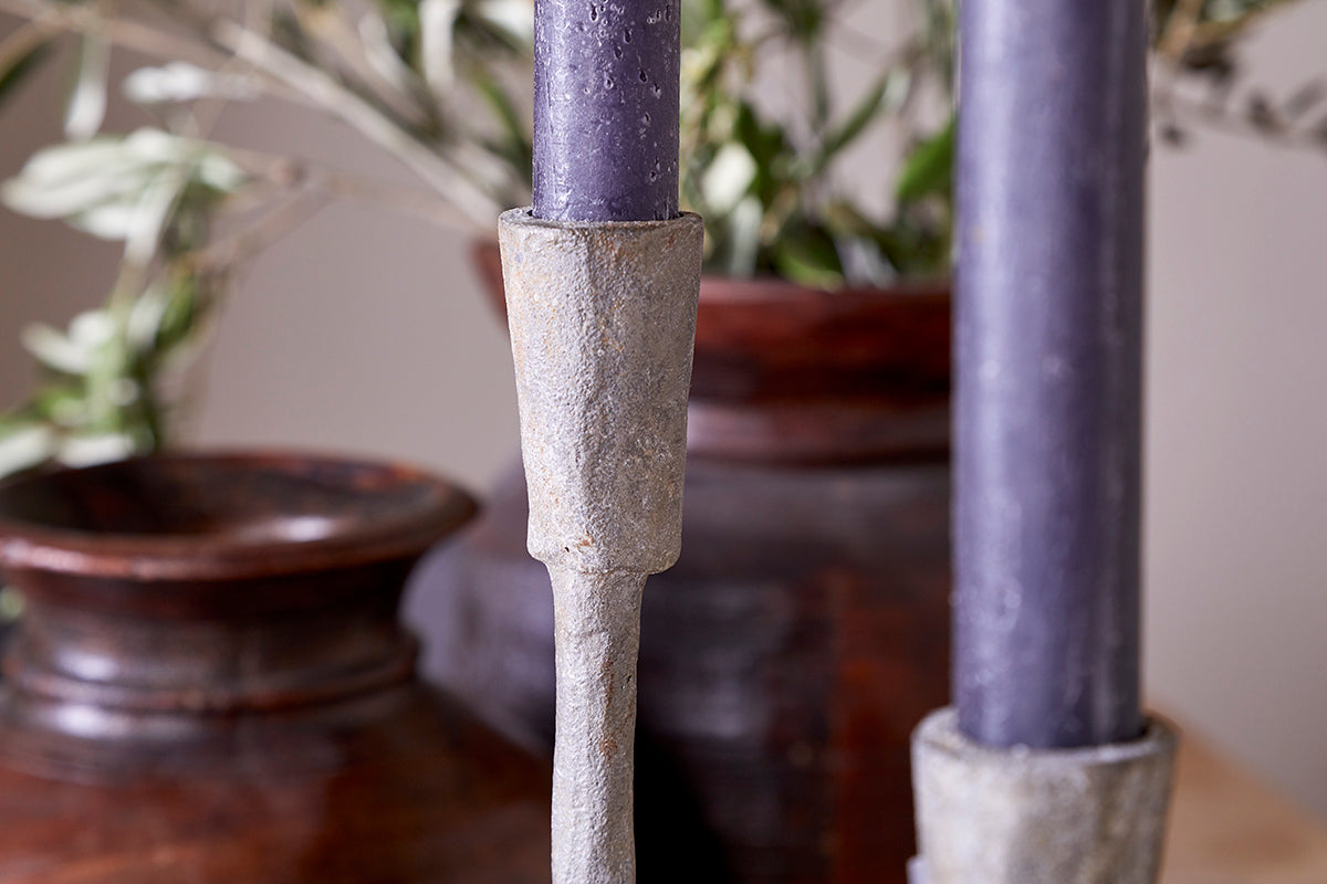 Inigo Candle Holder - Aged Zinc-Trade nkuku