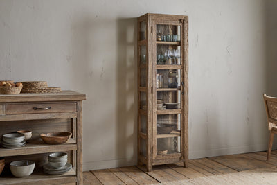 Ibo Reclaimed Wood & Glass Cabinet - Natural - Tall