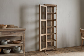 Ibo Reclaimed Wood & Glass Cabinet - Natural - Tall