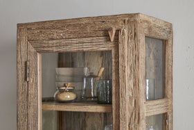 Ibo Reclaimed Wood & Glass Cabinet - Natural - Tall