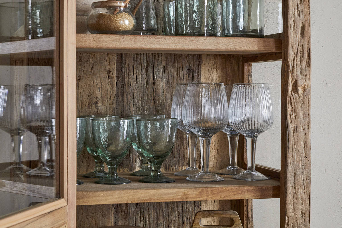 Ibo Reclaimed Wood & Glass Cabinet - Natural - Tall