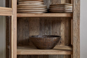 Ibo Reclaimed Wood & Glass Cabinet - Natural - Tall