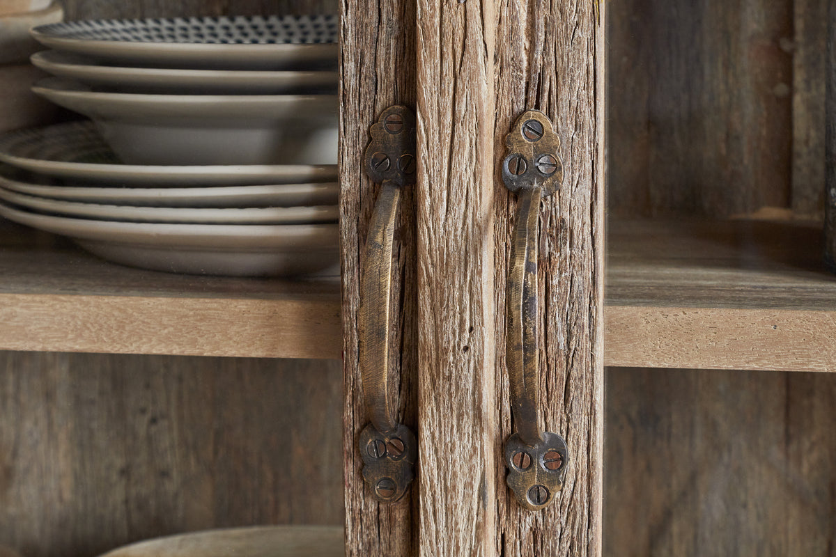 Ibo Reclaimed Wood & Glass Cabinet - Natural - Wide