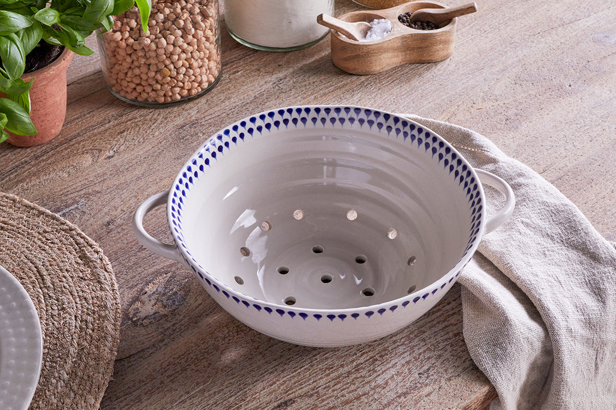 Indigo Drop Colander - Indigo-Trade nkuku