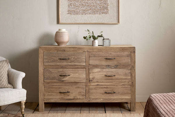 Iya Reclaimed Wood Chest of Drawers - Natural - Large