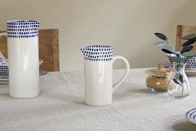 Indigo Drop Jug - Cream & Indigo - Small