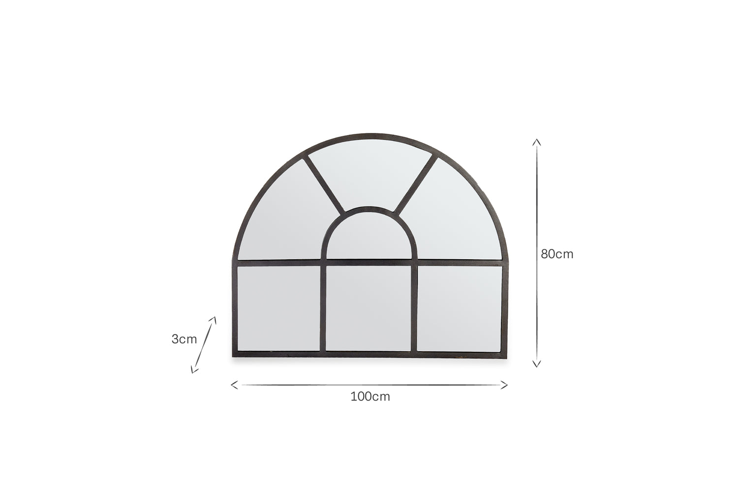 Imoma Iron Overmantle Arch Mirror