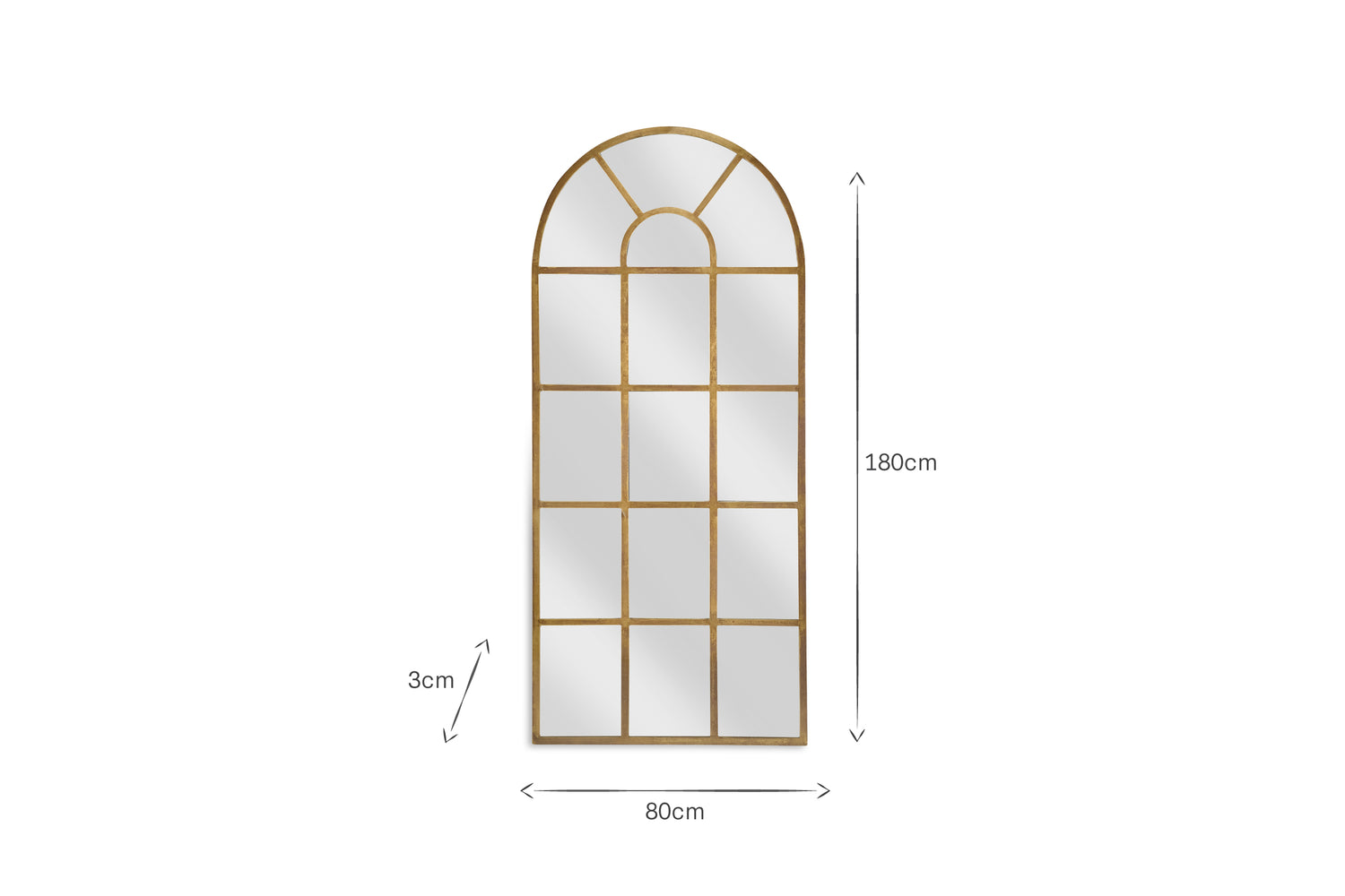 Imoma Iron Full Length Arch Mirror - Brass