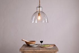 Inayah Recycled Glass Pendant - Clear