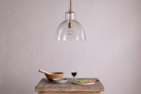 Inayah Recycled Glass Pendant - Clear
