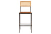 Iswa Leather & Cane Counter Chair - Aged Tan