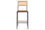 Iswa Leather & Cane Counter Chair - Aged Tan