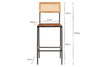 Iswa Leather & Cane Counter Chair - Aged Tan
