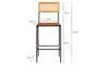 Iswa Leather & Cane Counter Chair - Aged Tan