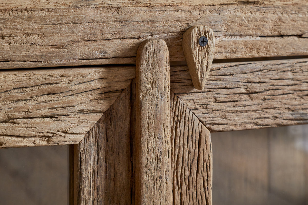 Ibo Reclaimed Wood & Glass Sideboard - Natural