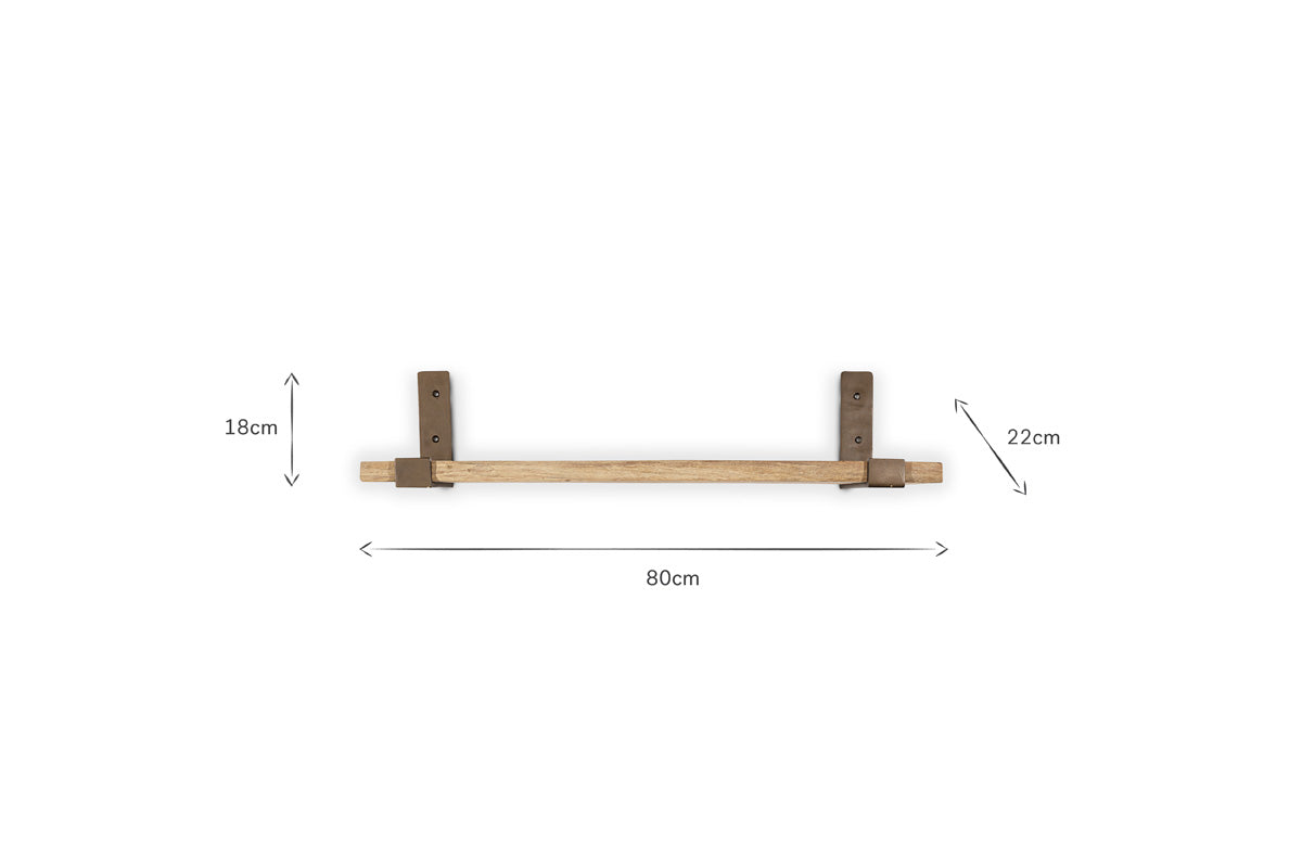 Ibo Reclaimed Wood & Iron Shelf - Natural-Trade nkuku